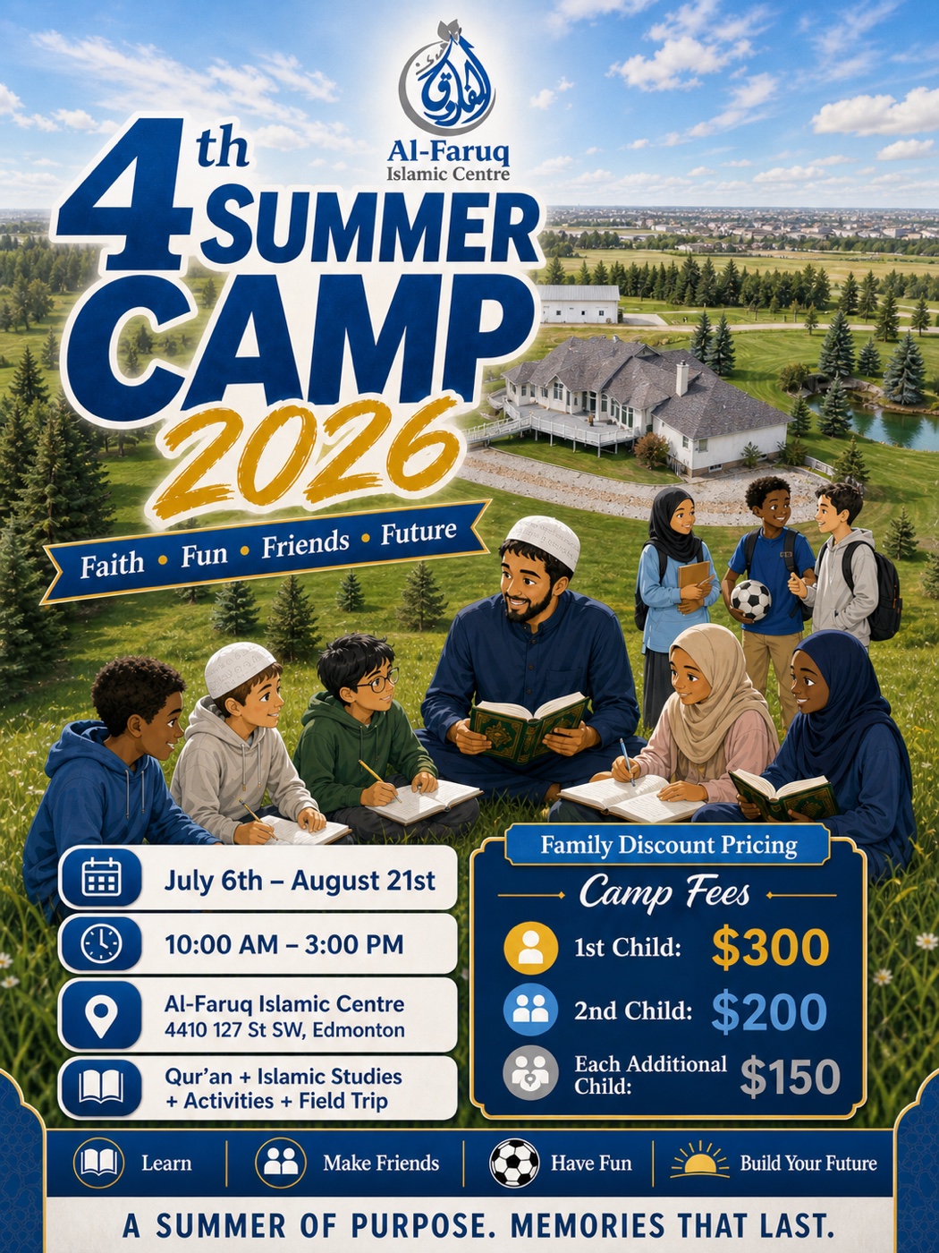 Al-Faruq Islamic Centre Summer Camp poster